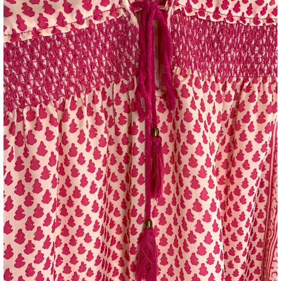 Plenty by Tracy Reese | Medium | Pink & White Anila Tassel Sleeveless Blouse Top - Picture 5 of 6